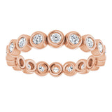 14K Rose 1/2 CTW Natural Diamond Eternity Band Size 6.5