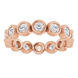 14K Rose 9/10 CTW Natural Diamond Eternity Band Size 6.5