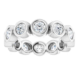 14K White 1 1/6 CTW Natural Diamond Eternity Band Size 5.5