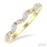 3/8 Ctw Wave Pattern Scatter Marquise and Round Cut Diamond Fashion Band in 14K Yellow Gold