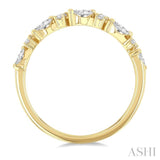 3/8 Ctw Wave Pattern Scatter Marquise and Round Cut Diamond Fashion Band in 14K Yellow Gold