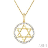 .15CTRDDM STAR OF DAVID PD YG 10K-S+CH*