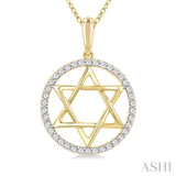 .15CTRDDM STAR OF DAVID PD YG 10K-S+CH*