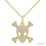 .15CTRDDM PETITE SKULL PD YG 10K-S+CH*