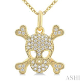 .15CTRDDM PETITE SKULL PD YG 10K-S+CH*