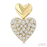 .33CTRDDM HEART SH MINI PAVE ER YG10K-S*