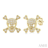 .15CTRDDM PETITE SKULL ER YG 10K-S*