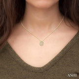 1/10 Ctw Initial 'G' Round Cut Diamond Fashion Pendant With Chain in 10K Yellow Gold