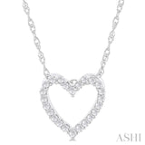 1/10 Ctw Heart Shape Round Cut Diamond Pendant With Chain in 10K White Gold
