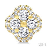 1/2 Ctw Clover Round Cut Diamond Fashion Earrings in 14K Yellow Gold