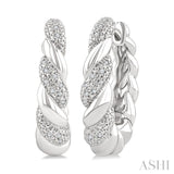 1/10 Ctw Single Cut Diamond Rope Earrings in Sterling Silver