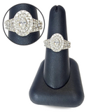 14kt Double Halo Wedding Set