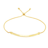14K Gold Curved Bar Friendship Bracelet