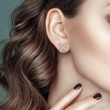 X & O Shape Petite Diamond Fashion Earrings