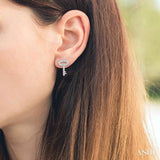 Heart Shape Lock & Key Diamond Fashion Earrings