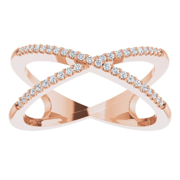 Accented Criss-Cross Ring