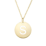 14K Gold Disc Initial S Necklace