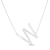 Silver W Letter Necklace