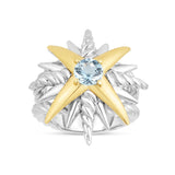 Constellation Cable Bold Blue Topaz & 18K Gold Ring