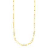 14K Alternating Bead Paperclip Necklace
