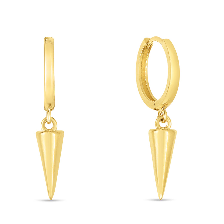14K Gold Spike Drop Earrings
